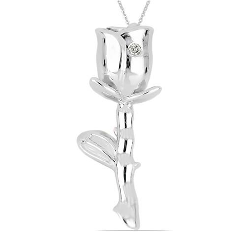 BUY NATURAL WHITE DOUBLE CUT DIAMOND GEMSTONE STYLISH PENDANT